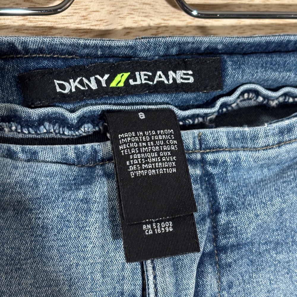 DKNY Light Blue Flare Jeans No Waist - Picture 5 of 6